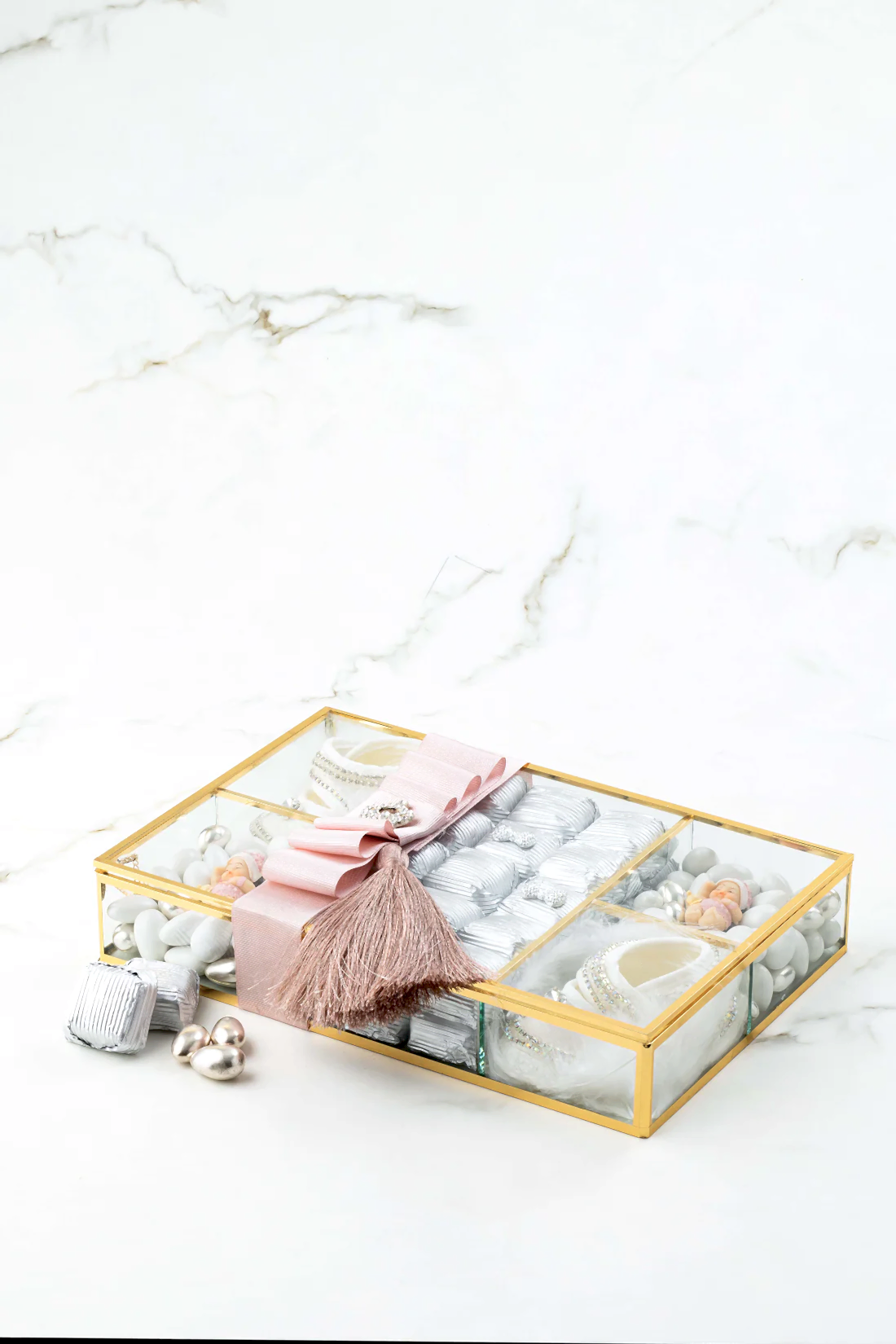 No:3 Cam Kutu Aranjman Yeni Doğan Hediyelik