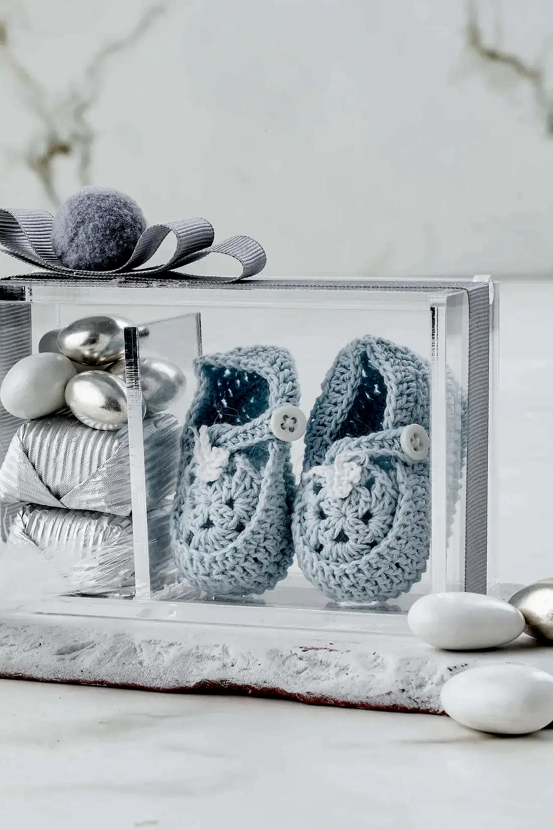 No:20 Pleksi Kutu Mavi Patikli Yeni Doğan Hediyelik