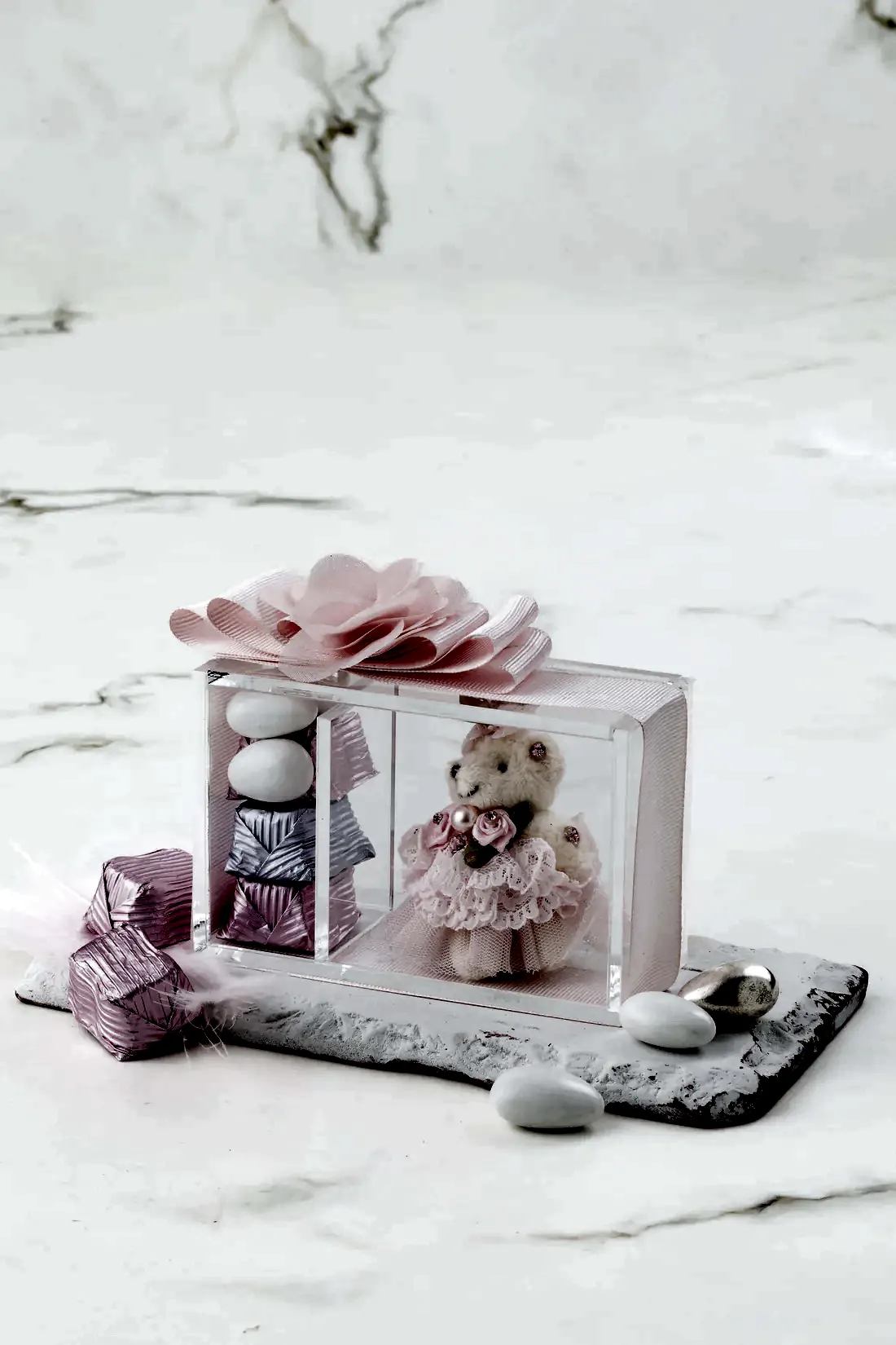 No:12 Pleksi Kutu Ayıcıklı Yeni Doğan Hediyelik