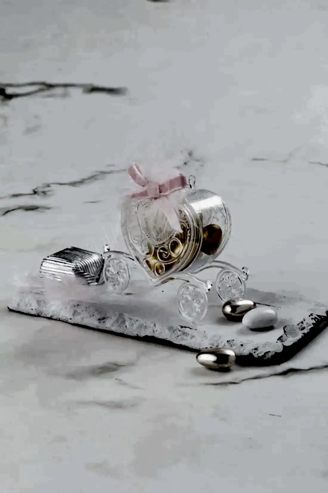 No:1 Prenses Arabalı Mika Kutu Yeni Doğan Bebek Hediyelik