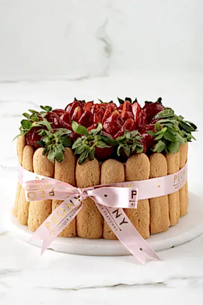 Kedi Dilli Beyaz Kremalı Çilekli Pasta