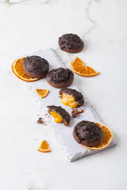 Portakal Dolgulu Bitter Çikolatalı Kurabiye