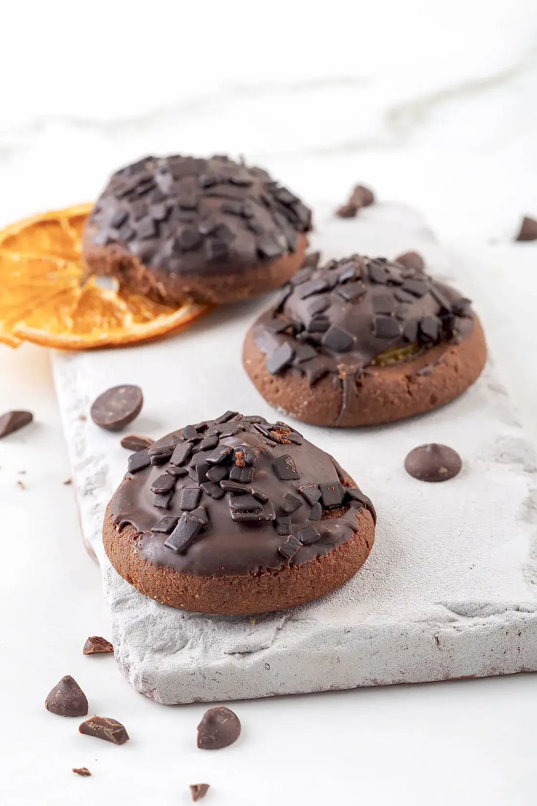 Portakal Dolgulu Bitter Çikolatalı Kurabiye